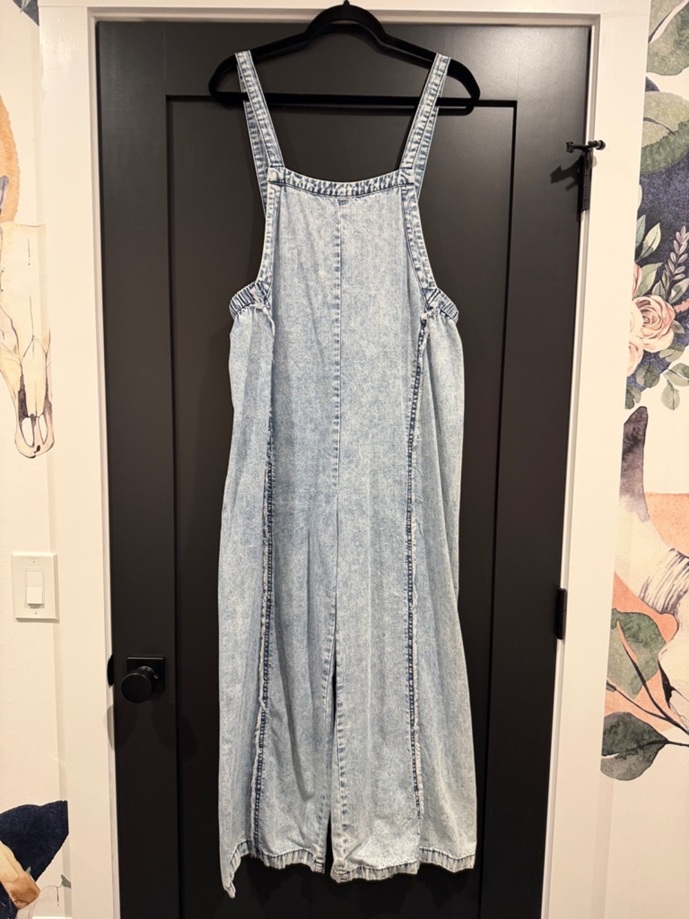 Source Unknown Light Wash Denim Jumpsuit